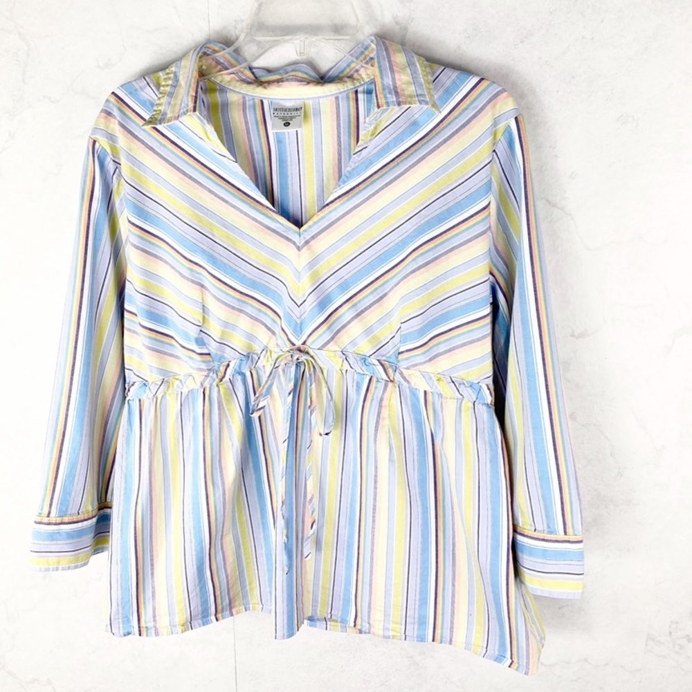 [Motherhood Maternity] V Neck Striped Top